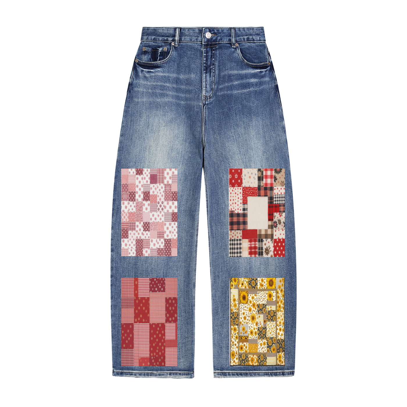 Patchwork Denim Jeans